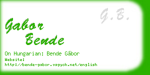 gabor bende business card